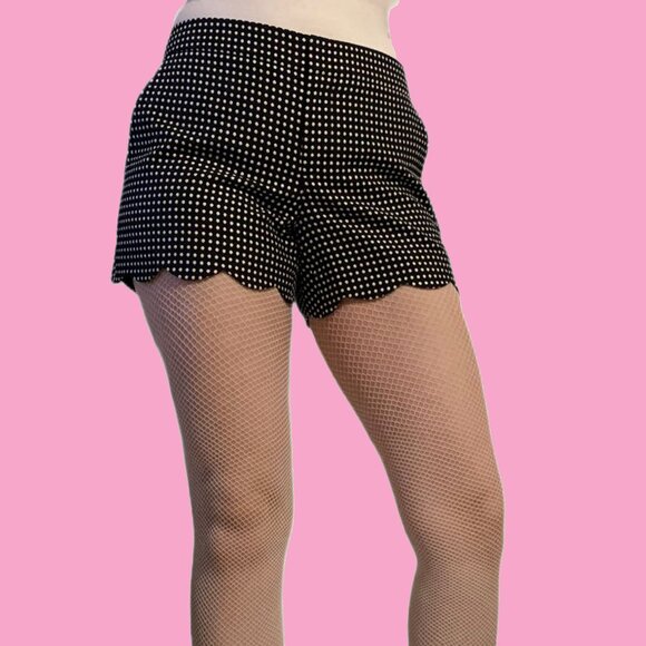 Club Monaco Polka Dot Scalloped Mini Shorts - Picture 1 of 2